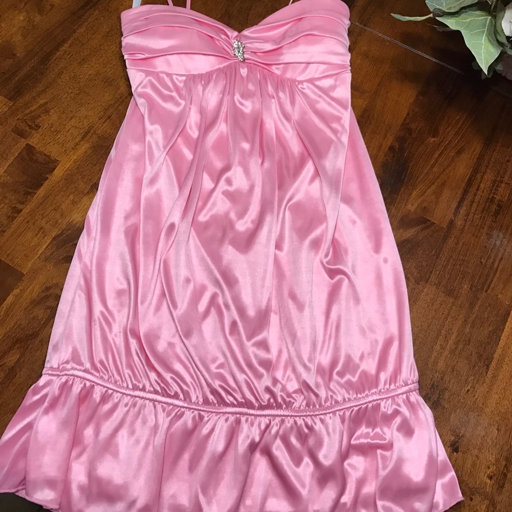 Jodi Kristopher Pink Satin party dress